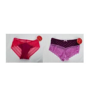 Splendies Lace Underwear 2 Pair Womens Size Small Purple Pink New Santa Monica